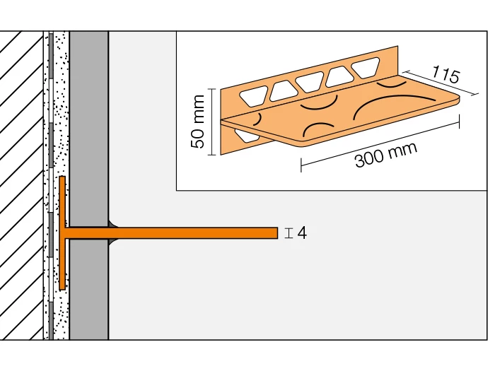 Planchet Schluter Shelf-W S1 Square TSSG 30x11,5 | 582-784 | Jan Groen Tegels